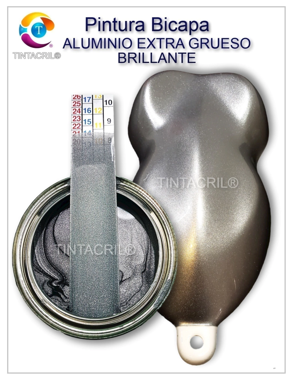Tinta de Aluminio Grueso (Efecto Metalizado)